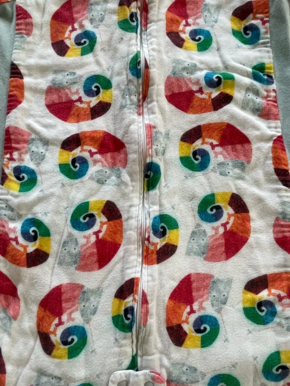 World of Eric Carle Baby Nest Pajamas Rainbow Chameleon Print Zip Snap Sleeper